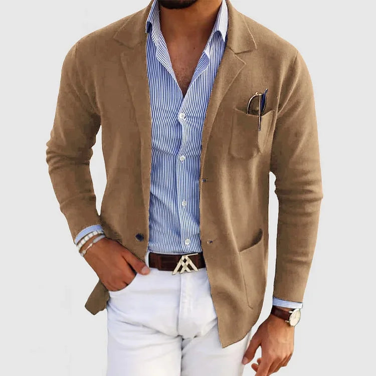 Blazer Homme Élégant en Tissu de Qualité - Veste Blazer Noir Sport Chic, Coupe Ajustée, Confort et Style 1