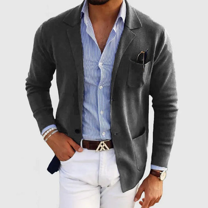 Blazer Homme Élégant en Tissu de Qualité - Veste Blazer Noir Sport Chic, Coupe Ajustée, Confort et Style 4