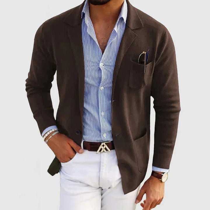 Blazer Homme Élégant en Tissu de Qualité - Veste Blazer Noir Sport Chic, Coupe Ajustée, Confort et Style 6