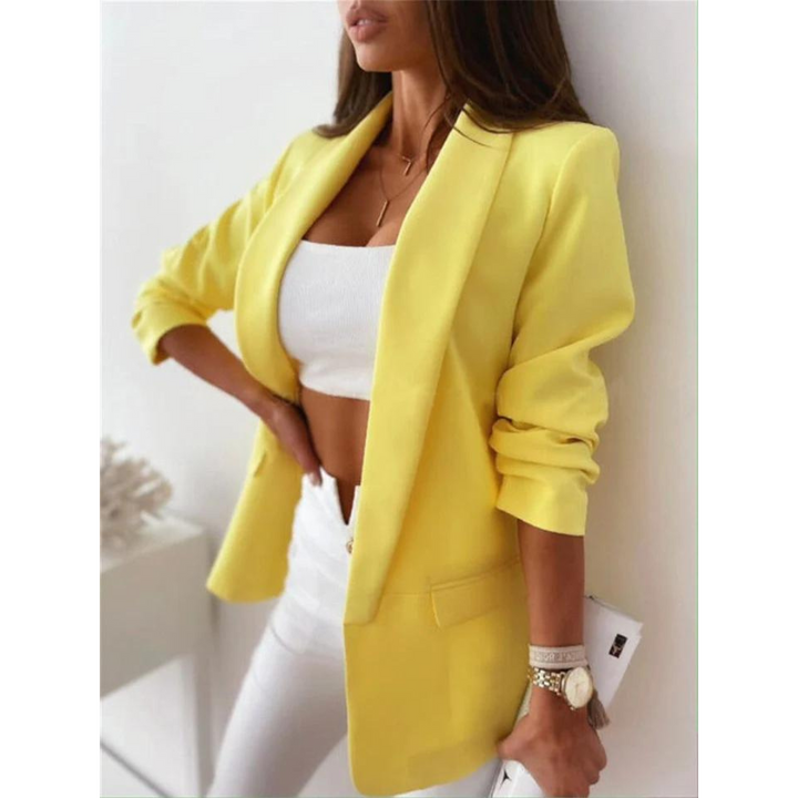 Blazer Long Femme Élégant Noir pour Bureau – Confort Optimal et Style Professionnel 4