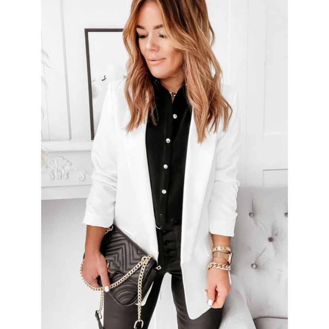 Blazer Long Femme Élégant Noir pour Bureau – Confort Optimal et Style Professionnel 8