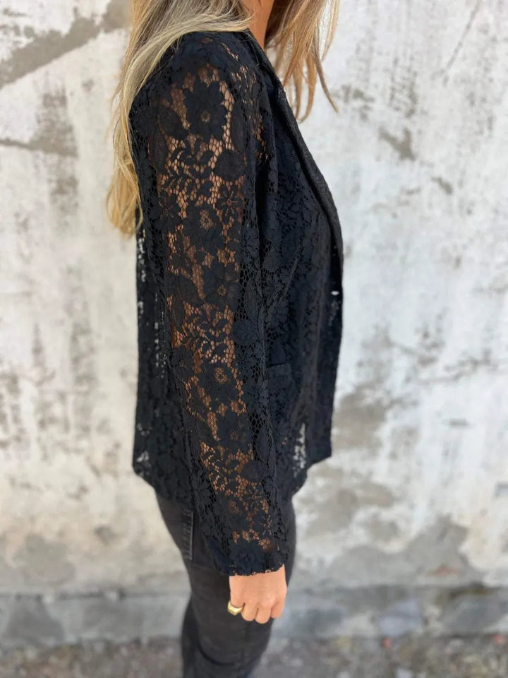 Blazer Noir Femme en Dentelle Élégante – Coupe Parfaite et Léger pour Occasions Spéciales 3