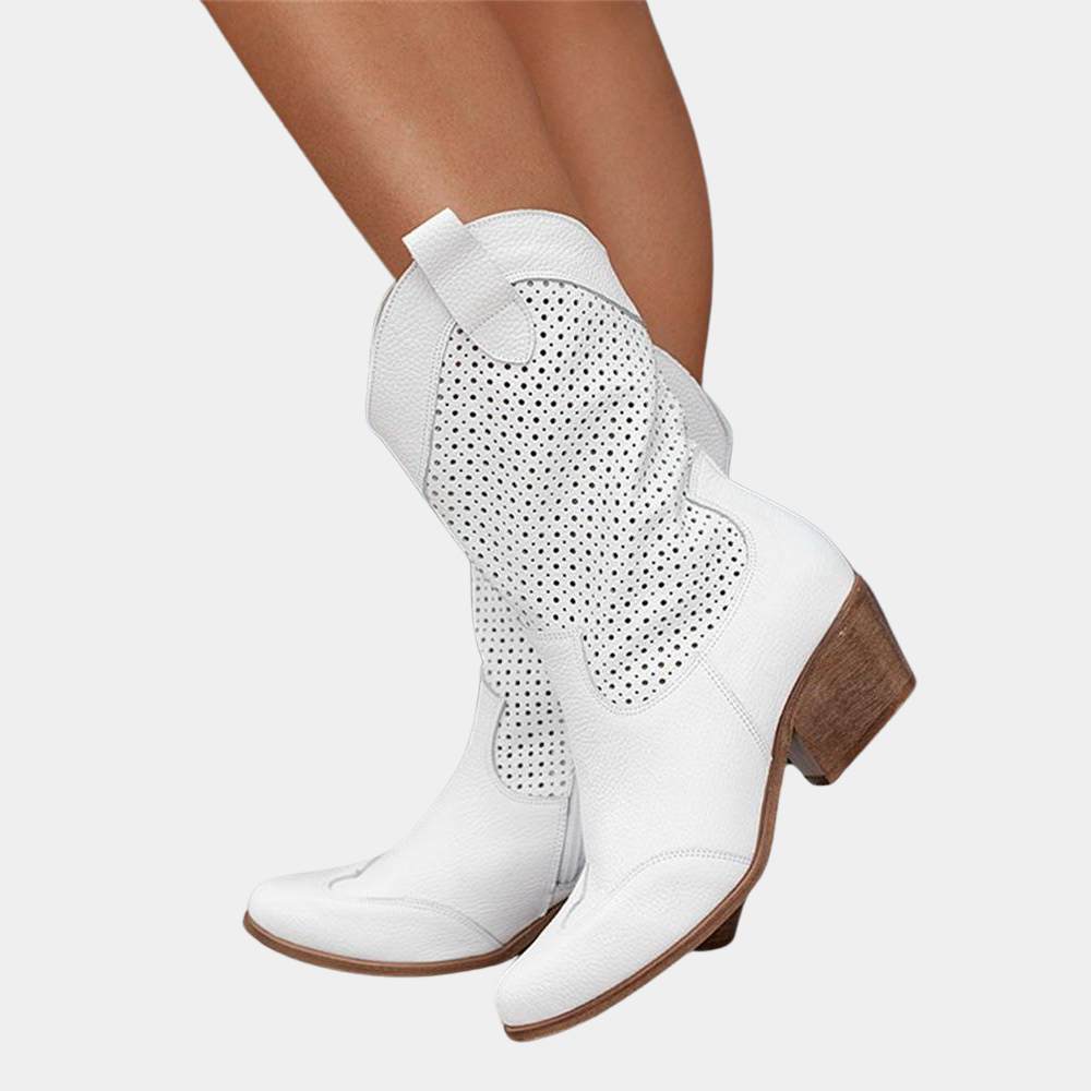 Bottes Noires Femme Orthopédiques Style Cowboy – Confort Optimal et Élégance pour Quotidien et Occasions Spéciales 0