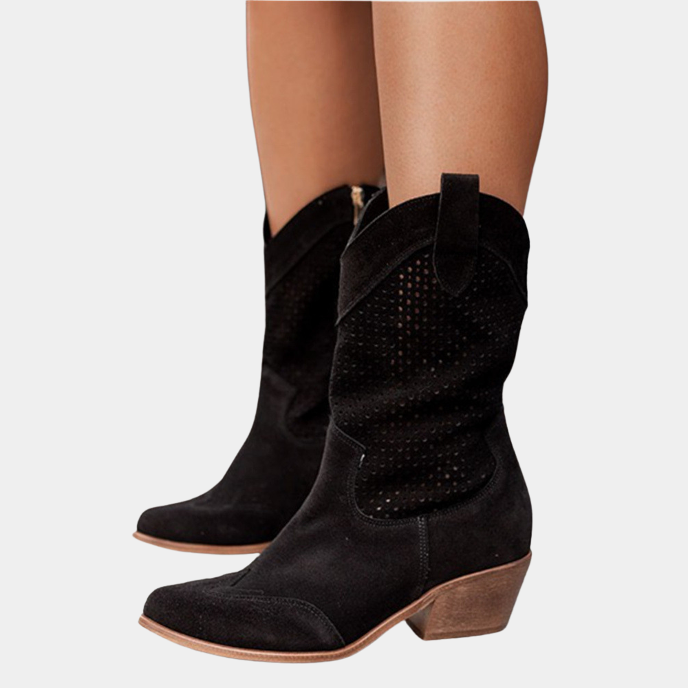 Bottes Noires Femme Orthopédiques Style Cowboy – Confort Optimal et Élégance pour Quotidien et Occasions Spéciales 6