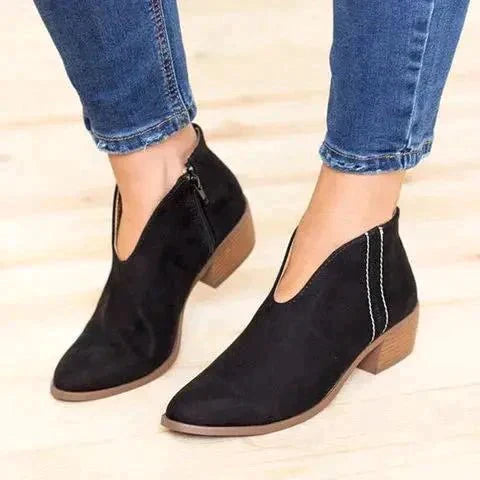 Bottines Élégantes Noires Femme avec Fermeture Éclair – Confortables et Pratiques pour Toutes Occasions 2