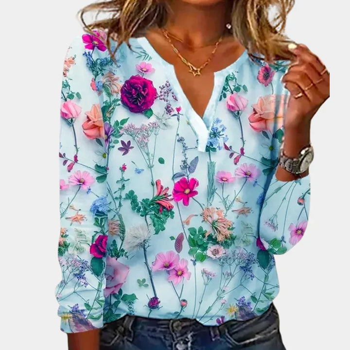 Chemisier Floral Aéré pour Femmes en Tissu Doux et Respirant – Style Décontracté, Disponible en S à XL-3