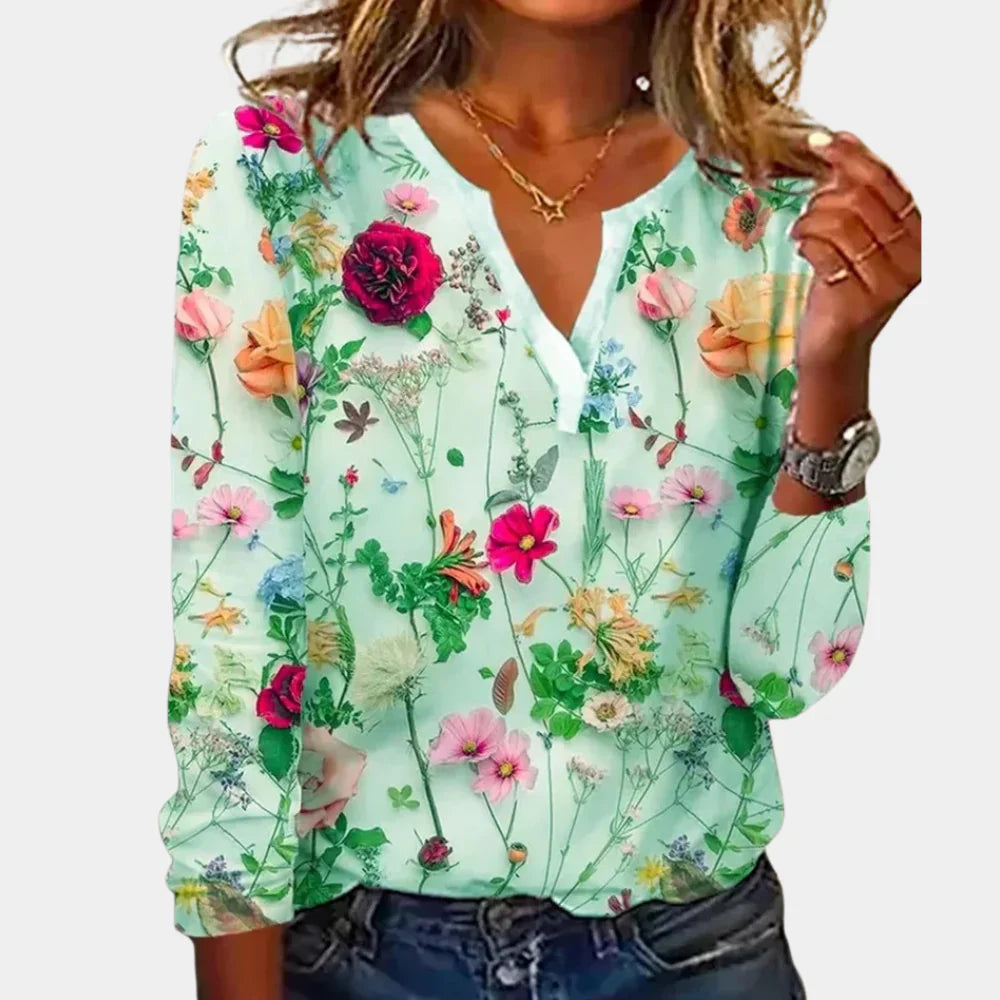 Chemisier Floral Aéré pour Femmes en Tissu Doux et Respirant – Style Décontracté, Disponible en S à XL-4