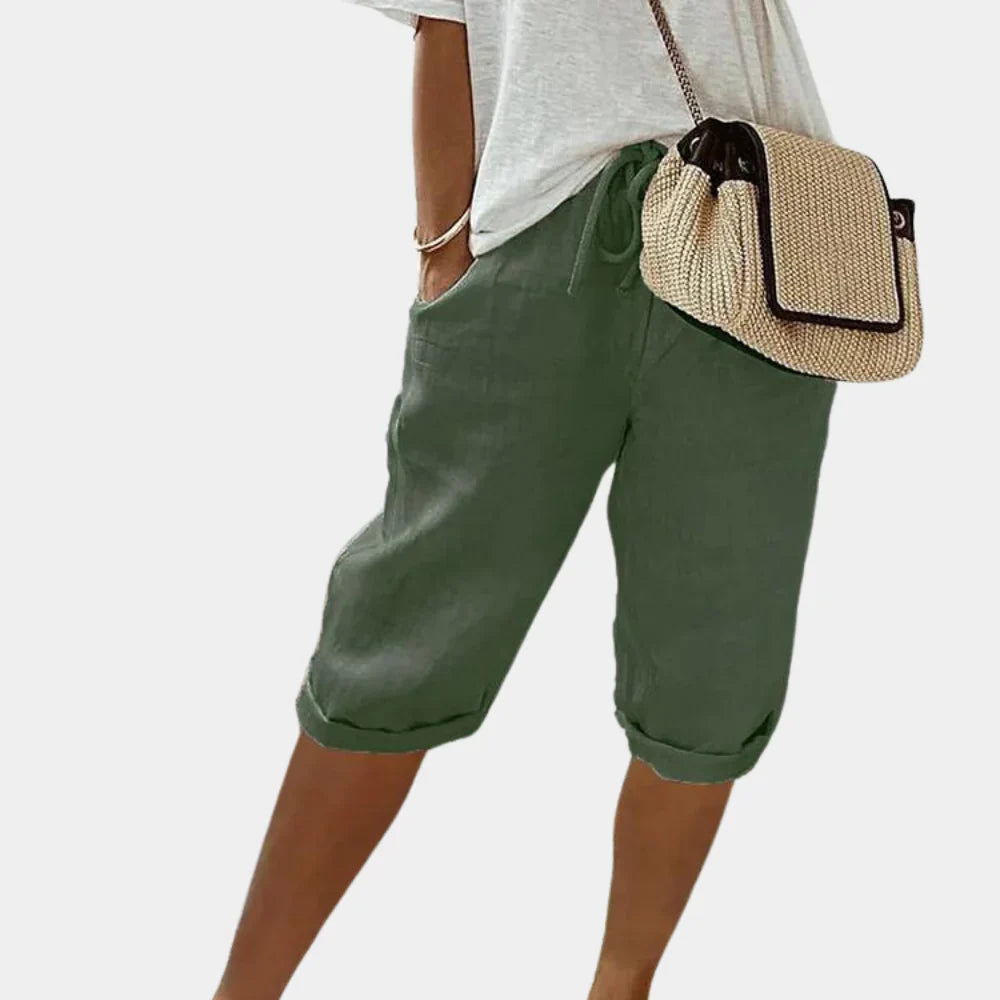 Short de Bain Femme en Lin Aéré - Confort Optimal et Ajustement Parfait pour Jours Chauds-5