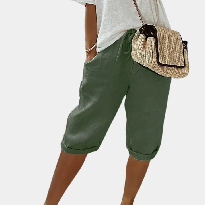 Short de Bain Femme en Lin Aéré - Confort Optimal et Ajustement Parfait pour Jours Chauds-5