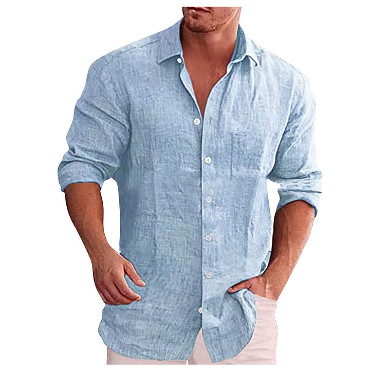 Variant image for Chemise en Lin Homme Décontractée avec Col Revers – Élégante et Confortable pour Toutes Occasions-11