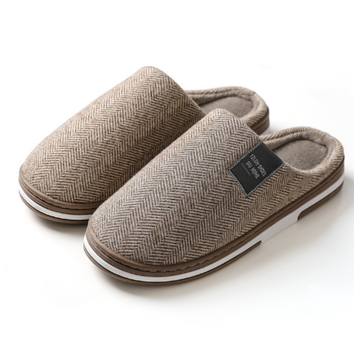 Chaussons Pour Hommes Gris Taille L Tissu Doux 0