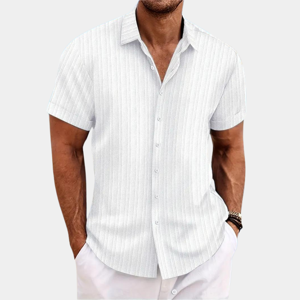 Chemise Blanche Homme à Manches Courtes – Confortable et Stylée, Disponible en Plusieurs Couleurs 0