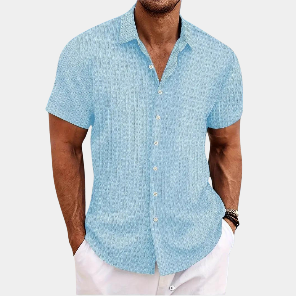 Chemise Blanche Homme à Manches Courtes – Confortable et Stylée, Disponible en Plusieurs Couleurs 1
