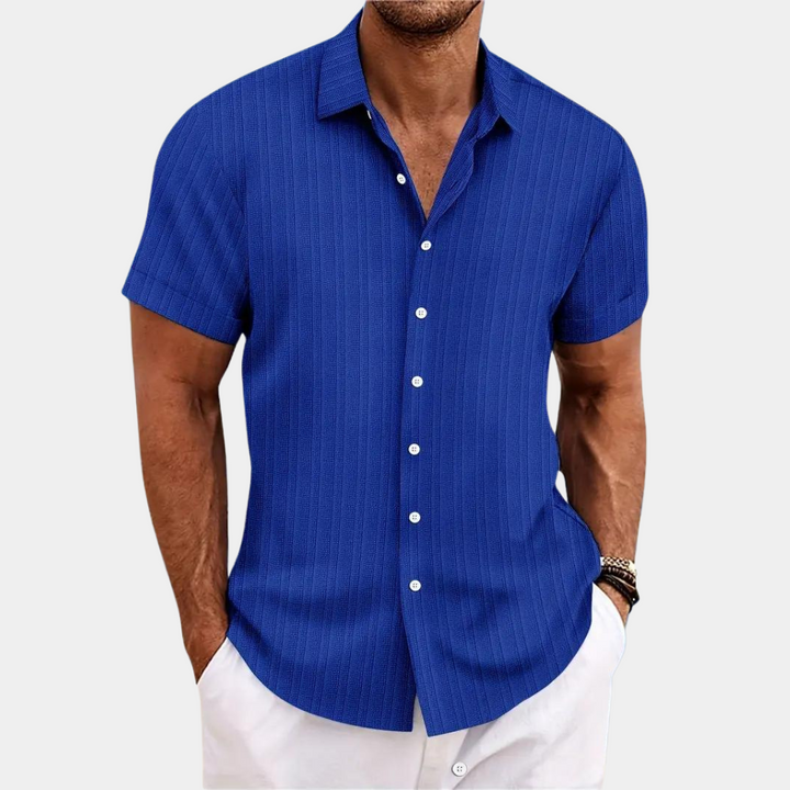 Chemise Blanche Homme à Manches Courtes – Confortable et Stylée, Disponible en Plusieurs Couleurs 2