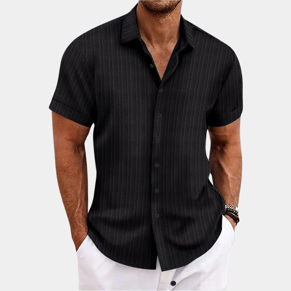 Chemise Blanche Homme à Manches Courtes – Confortable et Stylée, Disponible en Plusieurs Couleurs 3
