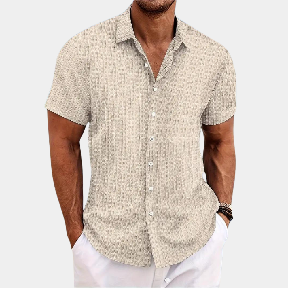 Chemise Blanche Homme à Manches Courtes – Confortable et Stylée, Disponible en Plusieurs Couleurs 4