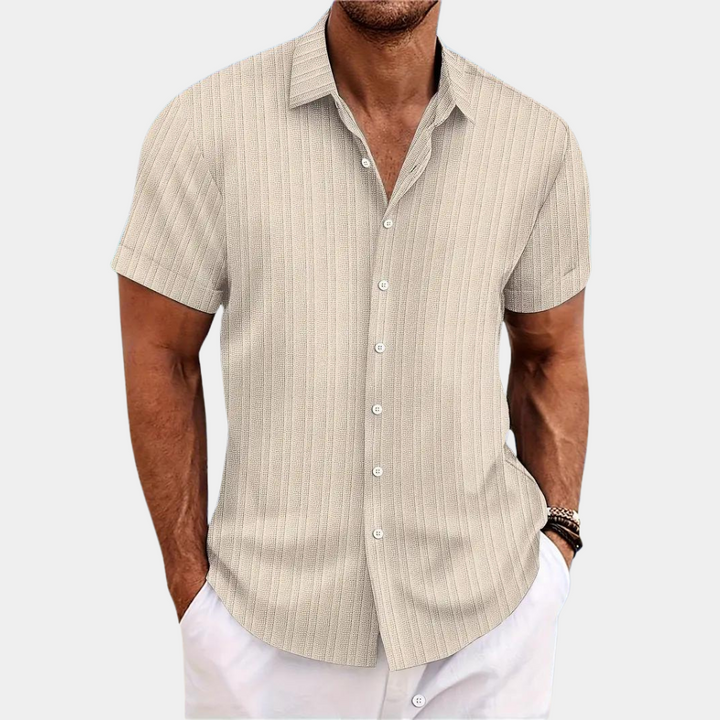 Chemise Blanche Homme à Manches Courtes – Confortable et Stylée, Disponible en Plusieurs Couleurs 4