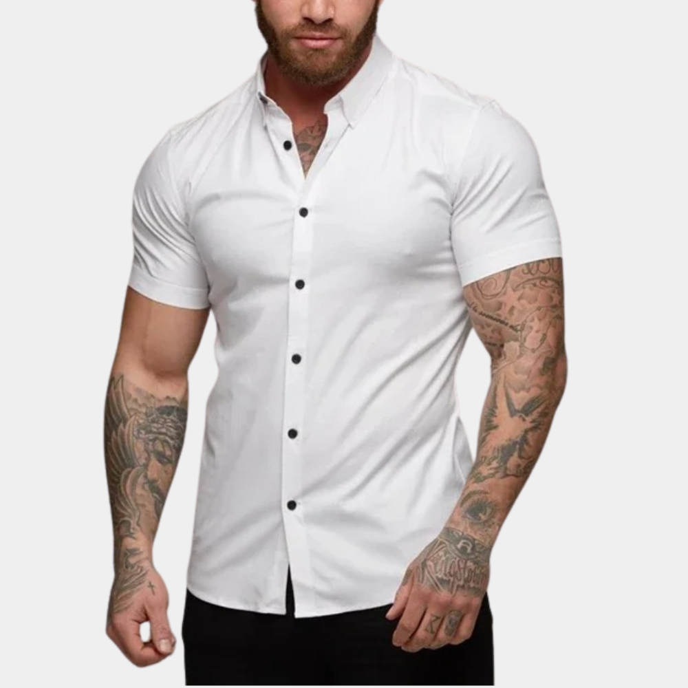 Chemise Blanche à Manches Courtes pour Homme – Élégante et Confortable, Disponible en Plusieurs Tailles et Couleurs 5