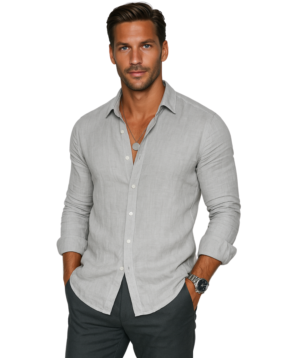 Chemise Casual pour Homme en Lin Premium – Confort et Élégance au Quotidien 1