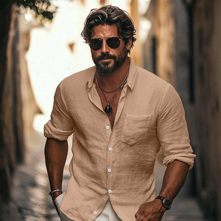 Chemise En Lin Homme Manches Courtes – Respirante et Confortable Pour Été, Tailles S à XL 2