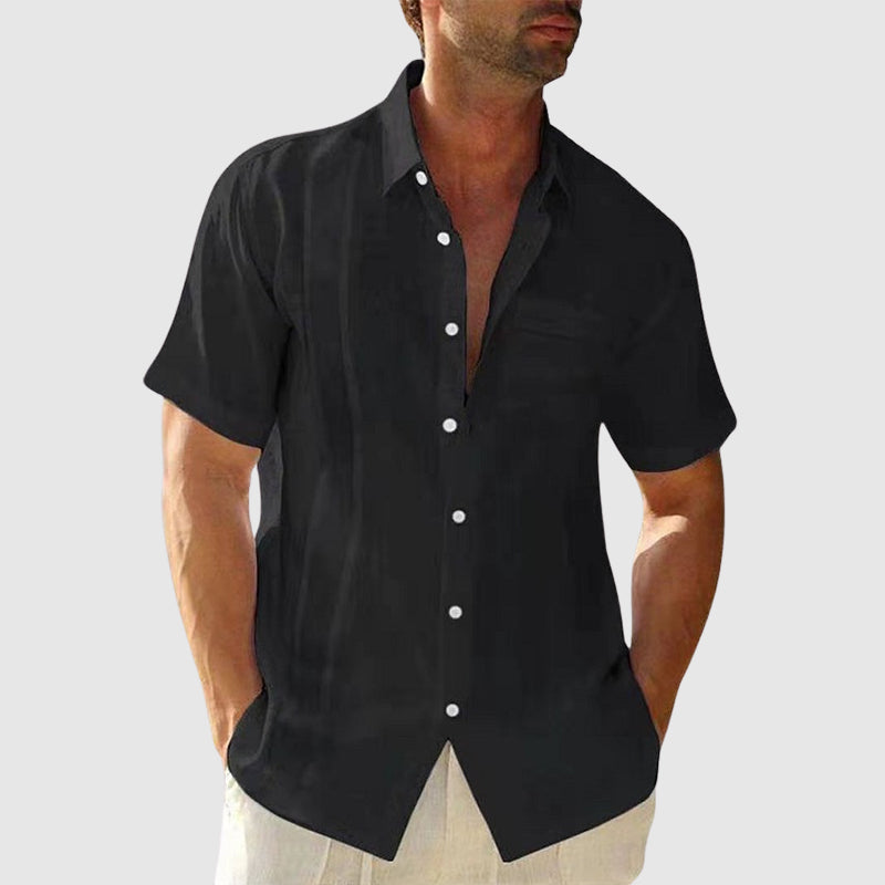 Chemise Femme en Lin Relaxée à Manches Courtes – Confort Respirant et Élégance 1