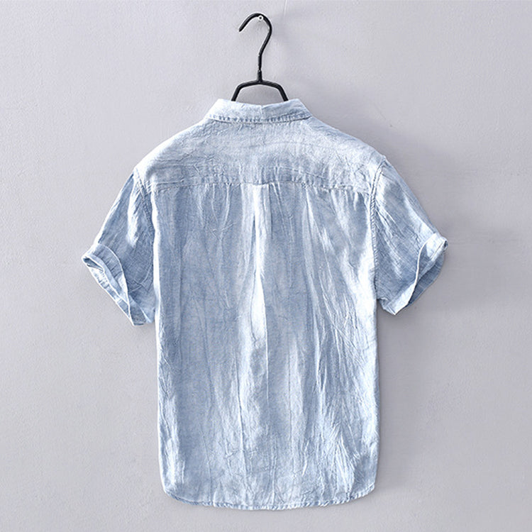 Chemise Femme en Lin avec Col Rabattu et Manches Courtes – Élégance Estivale Confortable 6