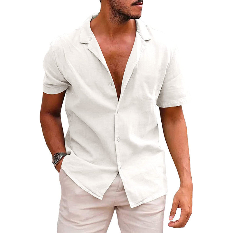 Chemise Homme Blanche Manche Courte Taille M Lin 0