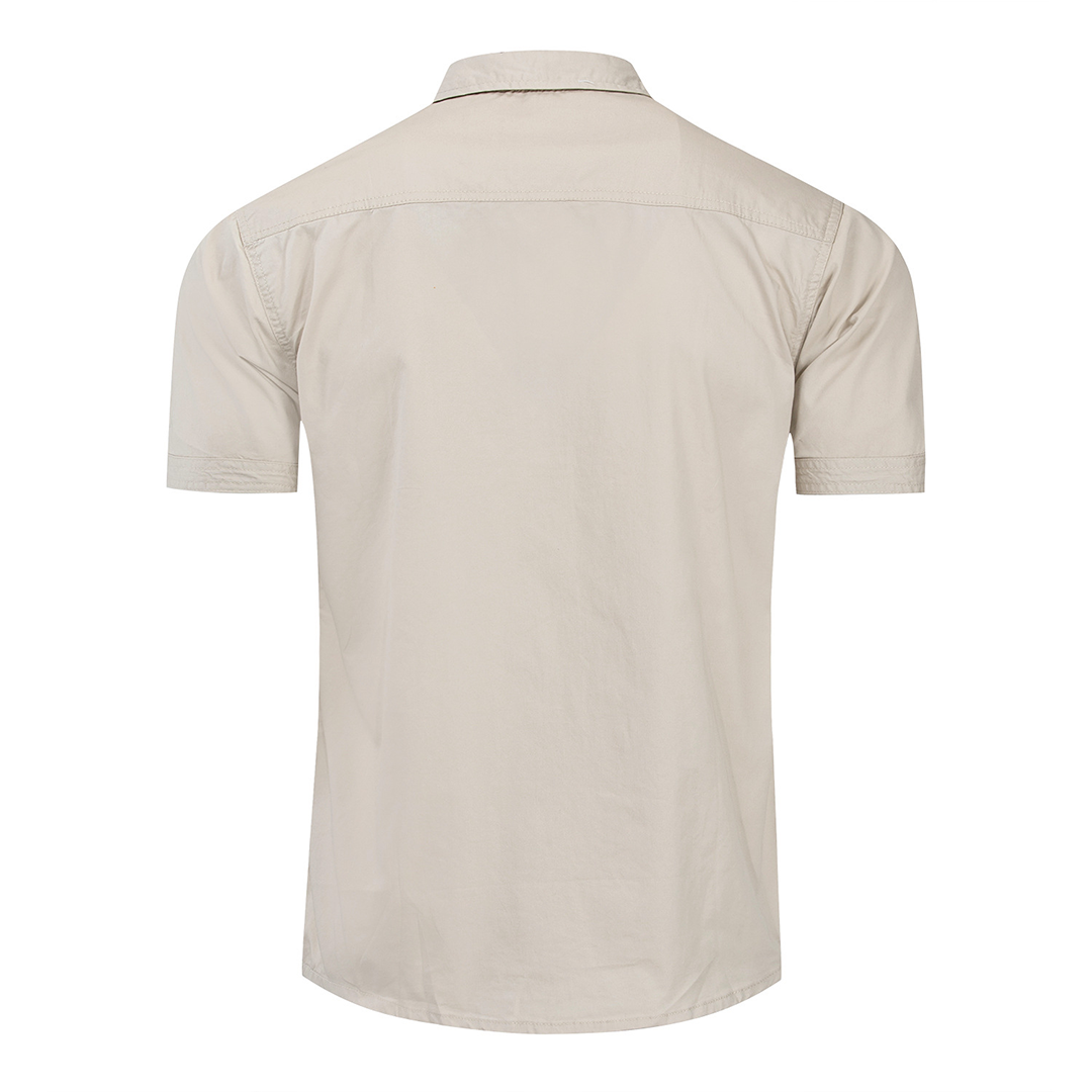 Chemise Homme Casual en Coton Vert Militaire avec Poches – Élégante et Confortable 4