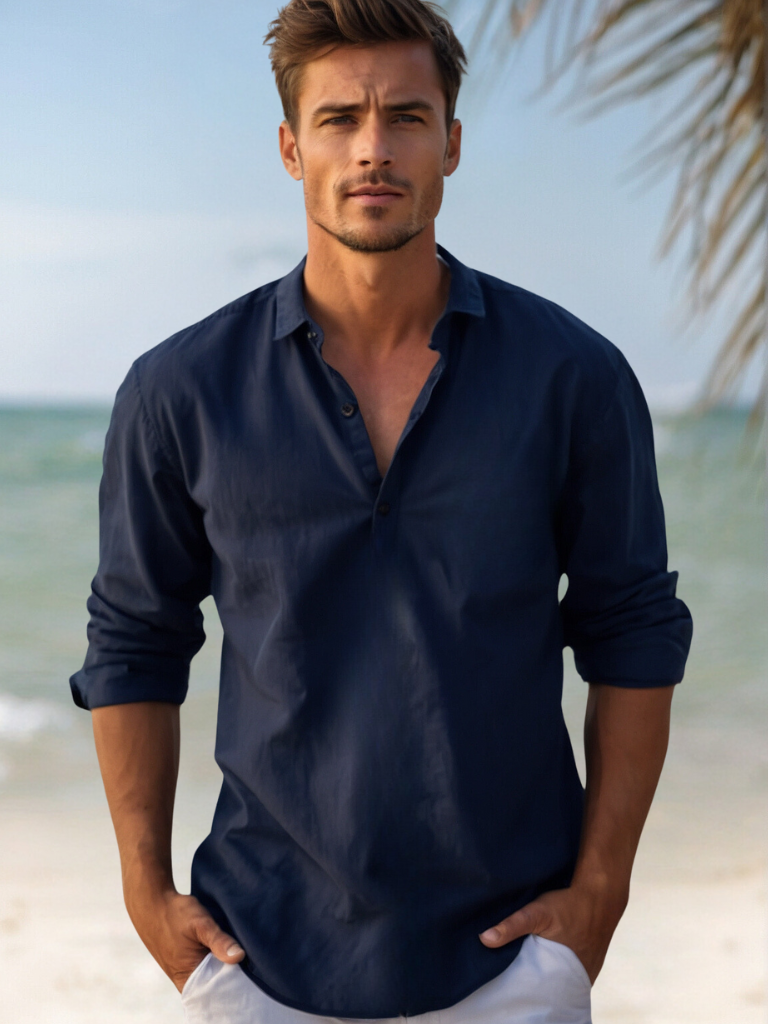 Chemise Homme Légère et Respirante avec Col Classique – Idéale pour Été, Plusieurs Tailles et Couleurs Disponibles 1