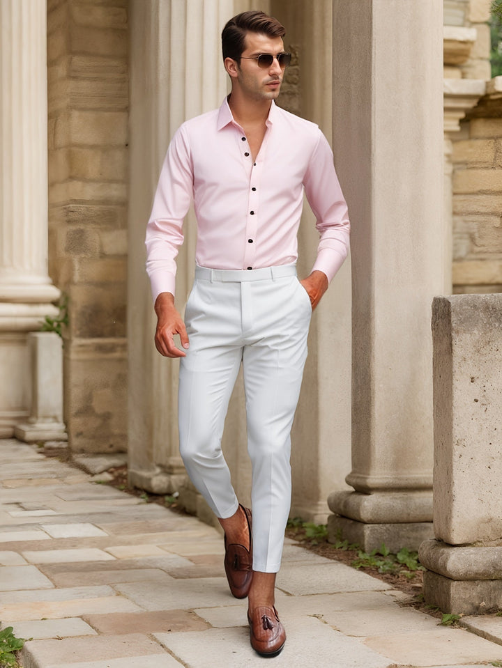 Chemise Homme SlimFit Stretch Unie, Confortable et Élégante pour Toutes les Saisons - Col Classique, Manches Longues, Tissu Léger 5