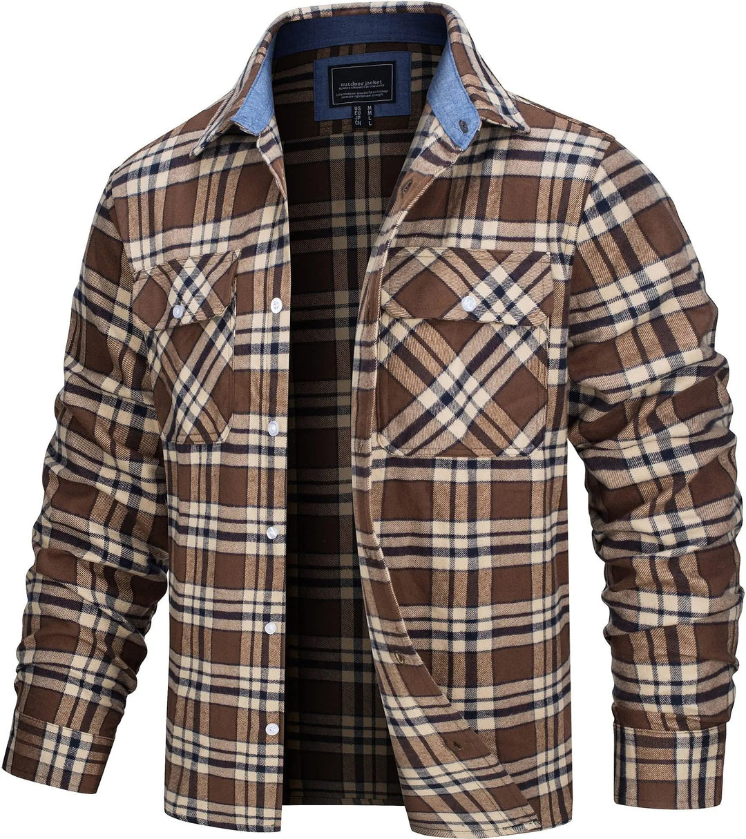 Chemise Homme en Flanelle à Carreaux en Coton – Confort Optimal, Ajustement Personnalisé, Style Classique 0