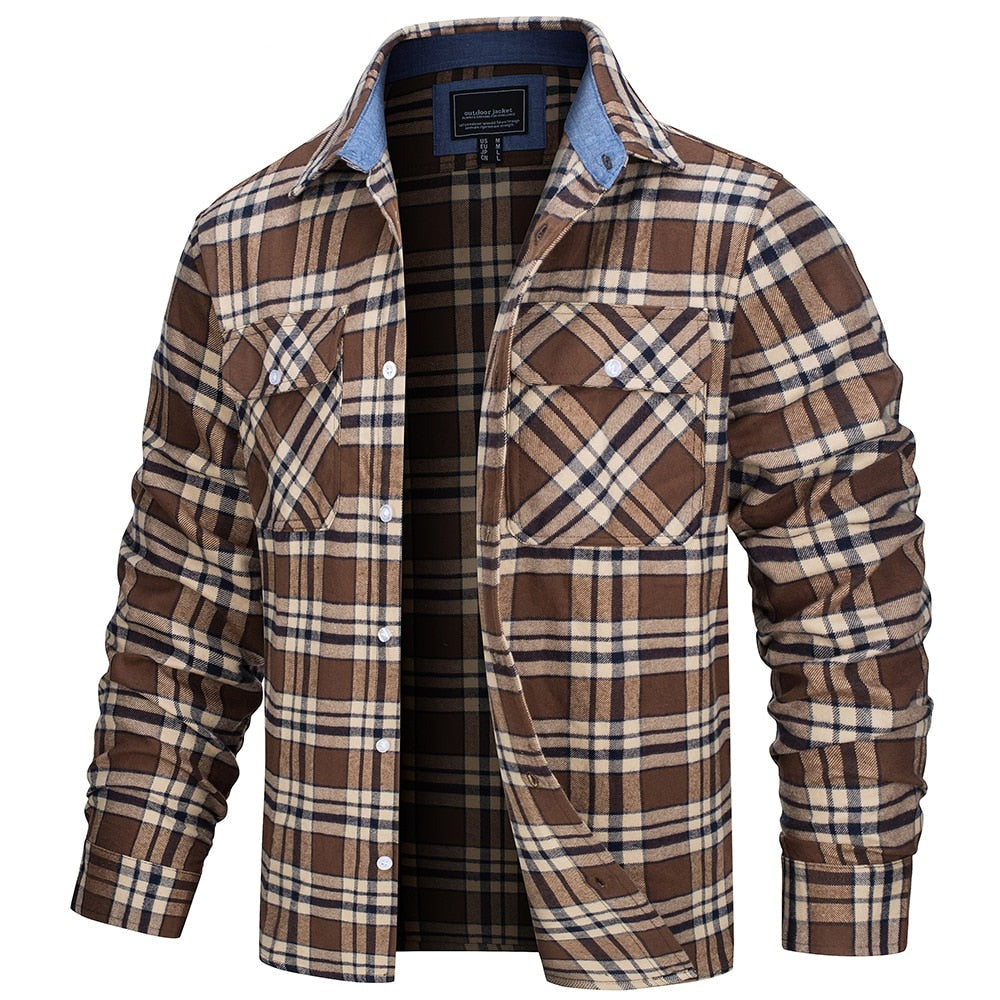 Chemise Homme en Flanelle à Carreaux en Coton – Confort Optimal, Ajustement Personnalisé, Style Classique 1