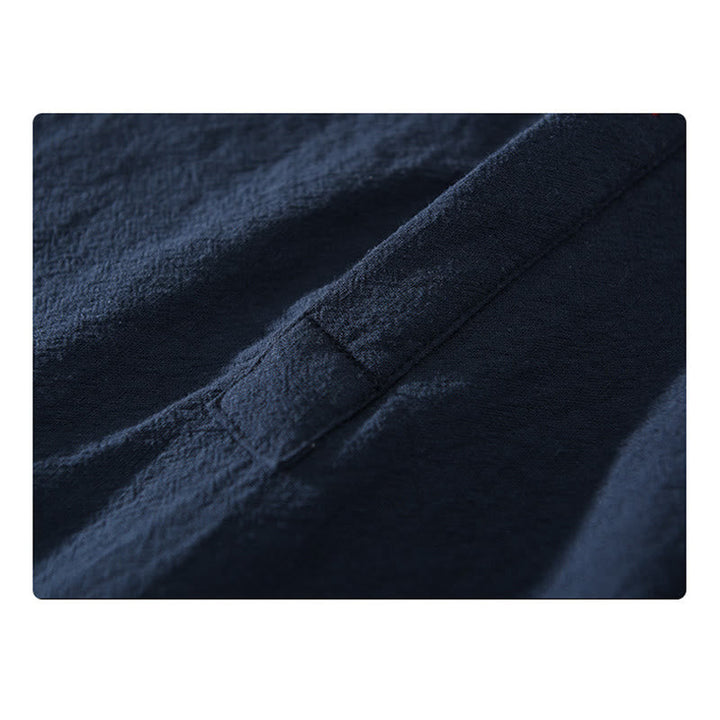 Chemise Homme en Lin et Coton à Manches Courtes – Col Montant, Design Élégant et Confortable, Idéal pour Toutes Occasions 4