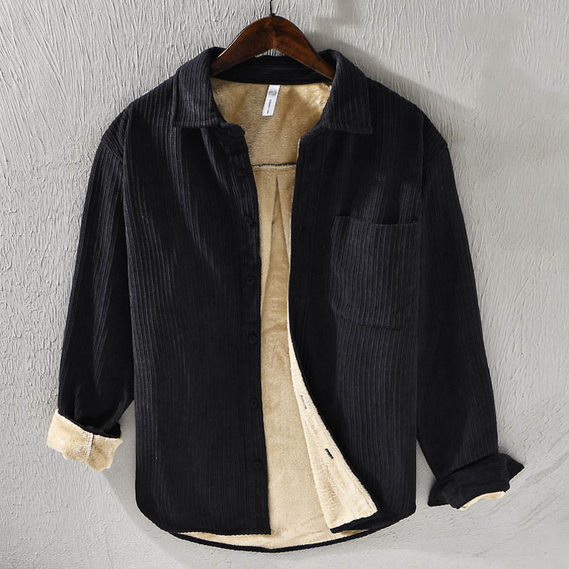 Chemise Homme en Velours Côtelé avec Poche et Col Rabattu – Confort Optimal pour Temps Froid, Tailles M à 3XL 9