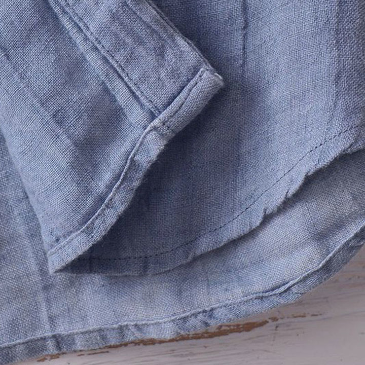 Chemise Lin Homme à Manches Courtes, Confortable et Élégante, Col Revers, 65% Coton, 35% Lin, Idéale pour Été 2
