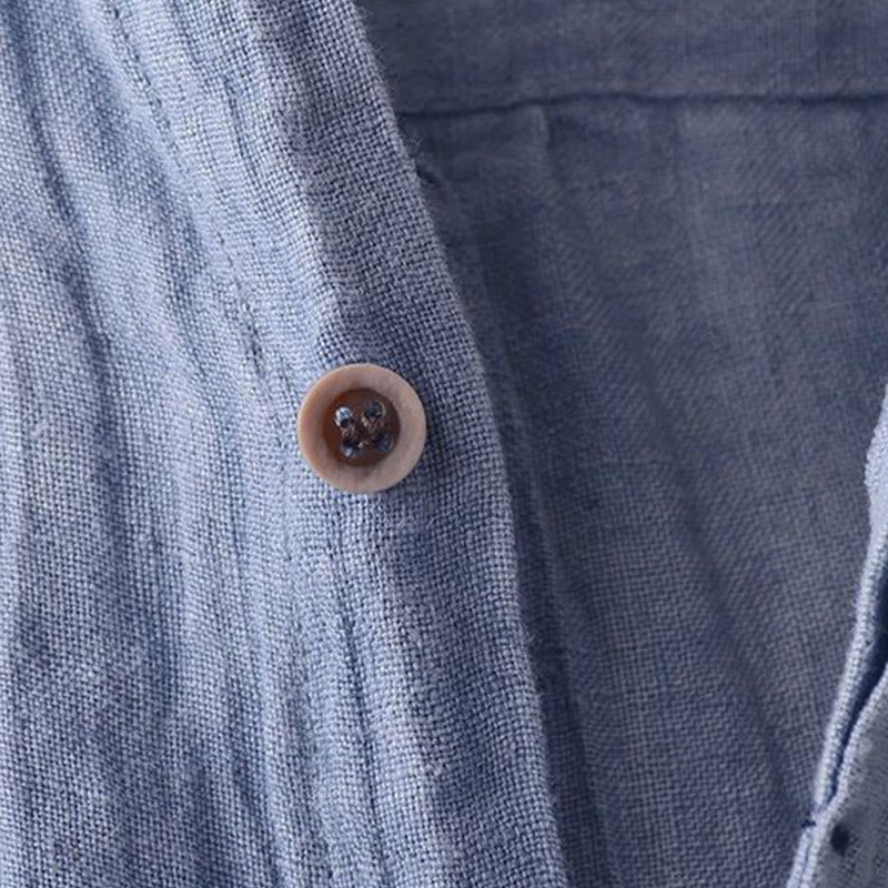 Chemise Lin Homme à Manches Courtes, Confortable et Élégante, Col Revers, 65% Coton, 35% Lin, Idéale pour Été 3