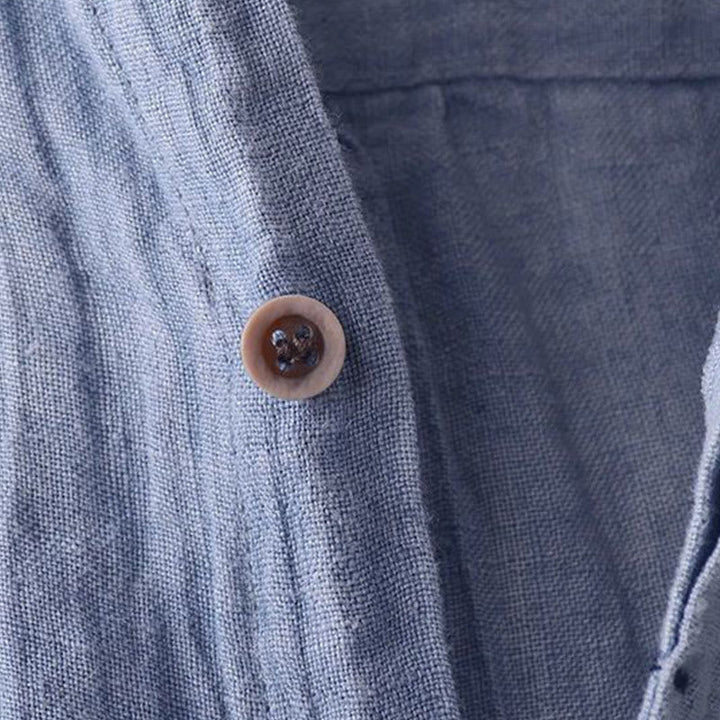 Chemise Lin Homme à Manches Courtes, Confortable et Élégante, Col Revers, 65% Coton, 35% Lin, Idéale pour Été 3