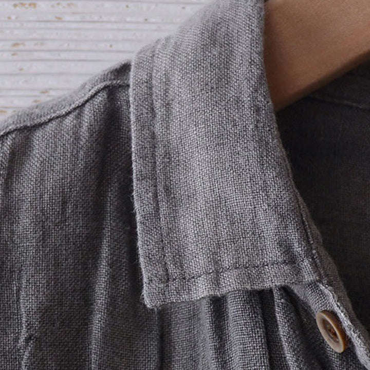 Chemise Lin Homme à Manches Courtes, Confortable et Élégante, Col Revers, 65% Coton, 35% Lin, Idéale pour Été 6