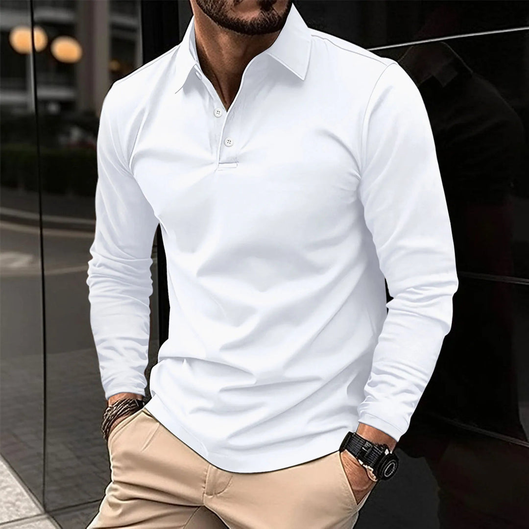 Chemise Polo à Manches Longues pour Homme - Confort et Style Élégant 0