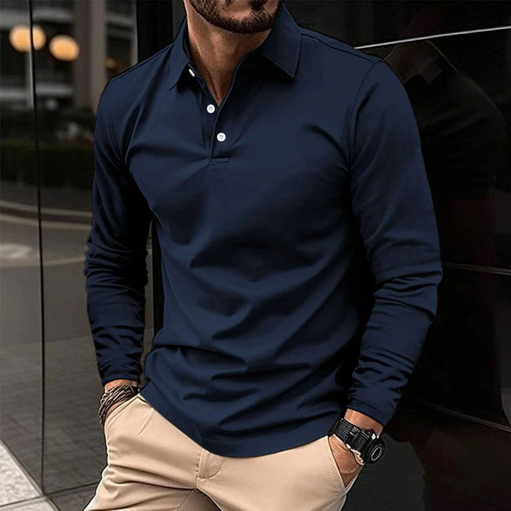 Chemise Polo à Manches Longues pour Homme - Confort et Style Élégant 1