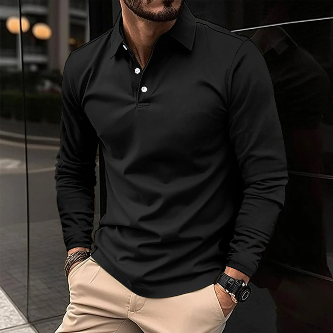 Chemise Polo à Manches Longues pour Homme - Confort et Style Élégant 3