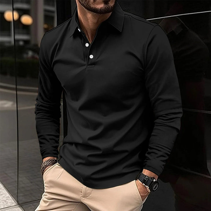 Chemise Polo à Manches Longues pour Homme - Confort et Style Élégant 3