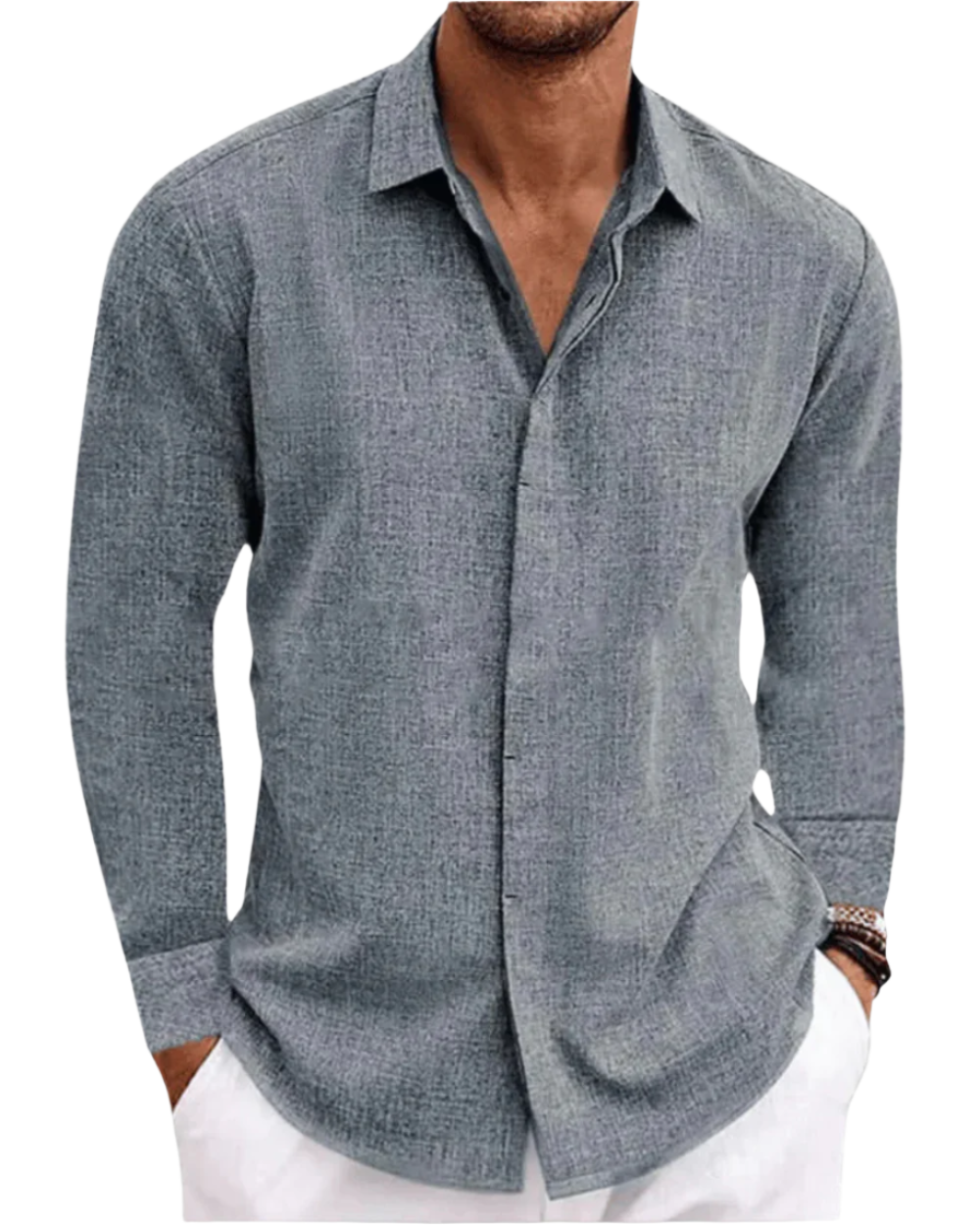 Chemise en Lin Homme Ajustée, Casual et Classique - Confort Léger et Respirant, Idéale pour Toutes Occasions 1