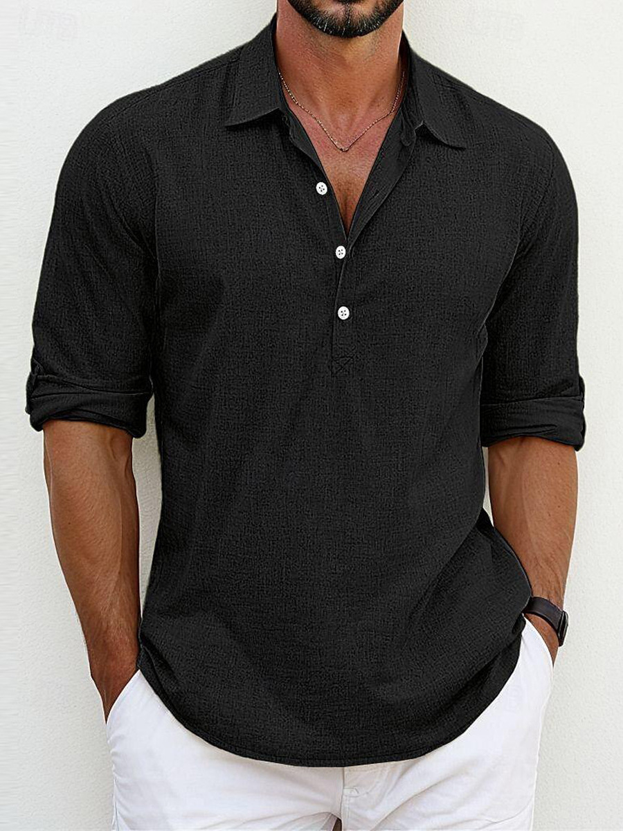 Chemise en Lin Homme Blanche Ajustée - Élégante et Confortable pour Toutes Occasions 0