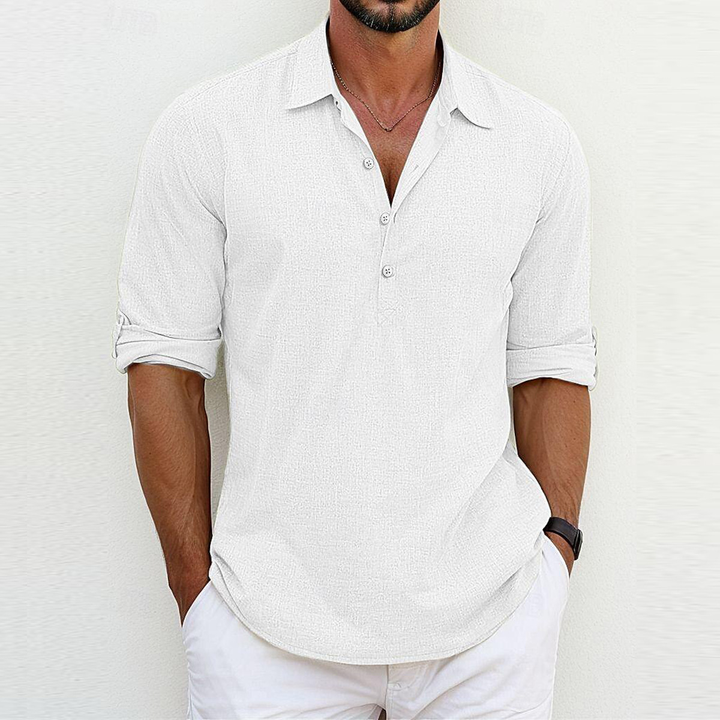 Chemise en Lin Homme Blanche Ajustée - Élégante et Confortable pour Toutes Occasions 6