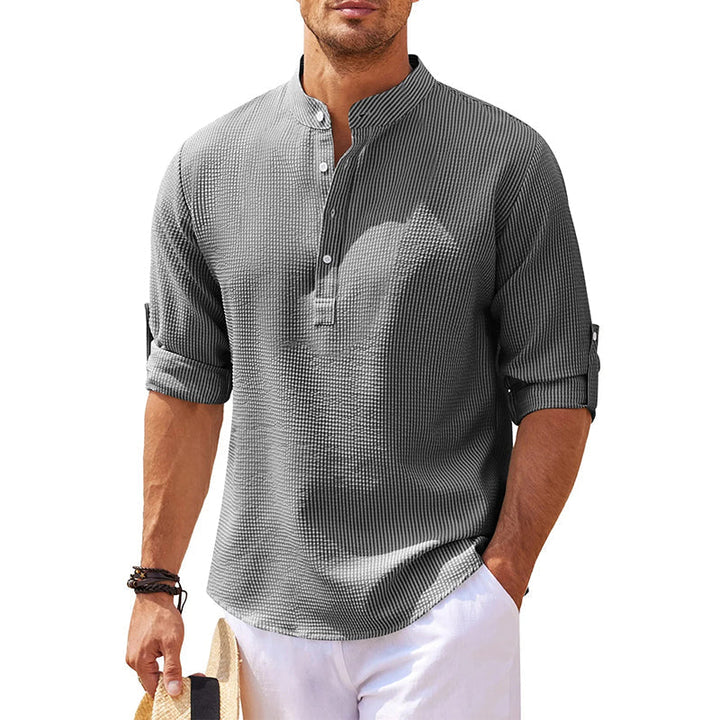 Chemise en Lin Homme Henley à Manches Longues - Confort et Élégance, 100% Lin Respirant, Disponible en Plusieurs Couleurs 5