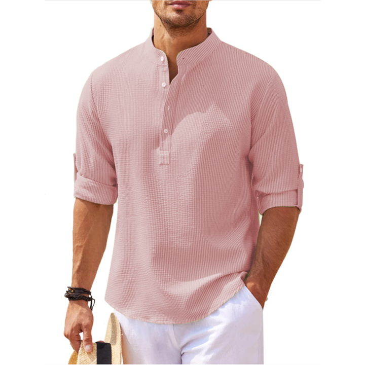 Chemise en Lin Homme Henley à Manches Longues - Confort et Élégance, 100% Lin Respirant, Disponible en Plusieurs Couleurs 7