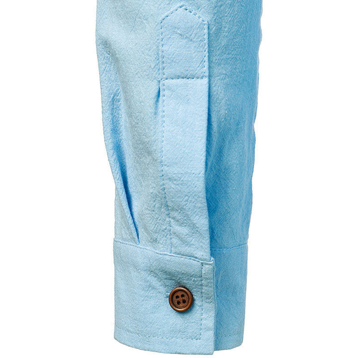 Chemise en Lin Homme Vintage à Manches Longues - Élégance et Confort, Coupe Décontractée, Disponible en Plusieurs Couleurs 1