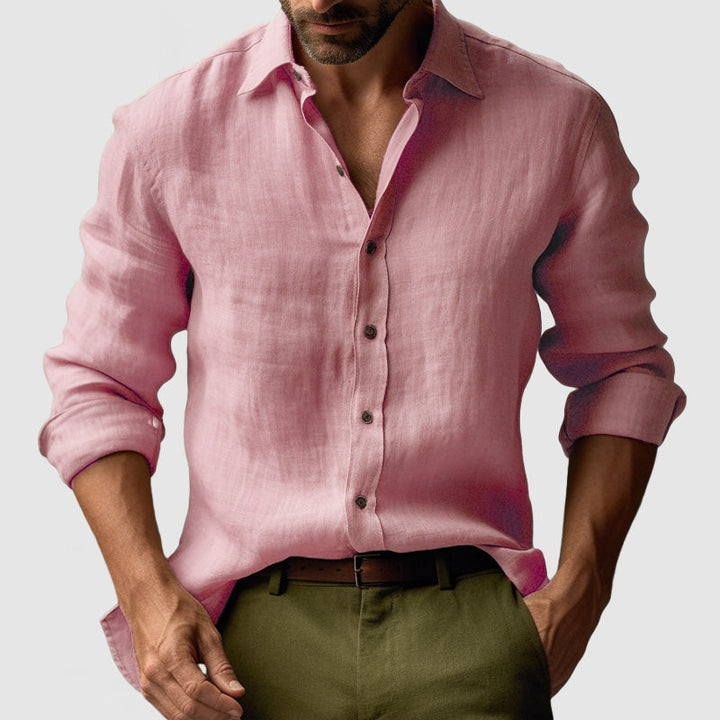 Chemise en Lin Homme Vintage à Manches Longues - Élégance et Confort, Coupe Décontractée, Disponible en Plusieurs Couleurs 6