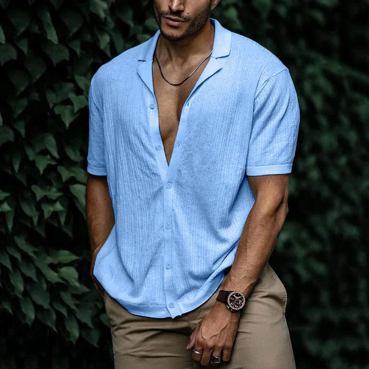 Chemise en Lin Homme d'Été à Boutonnage – Confort Respirant et Élégance, Disponible en Plusieurs Tailles et Couleurs 0